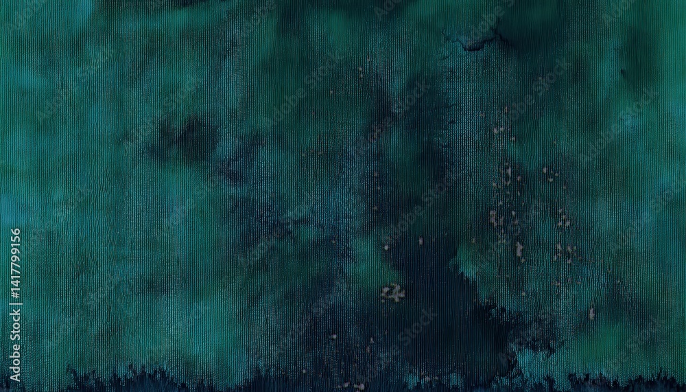 Leinwandbilder deep teal textured abstract background with vertical grain pattern and watercolor effect for graphic