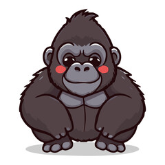 a cute lovely ape cartoon illustration with heart and love