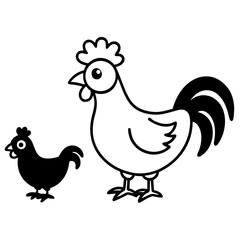 Fototapeta premium rooster and hen