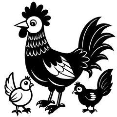rooster and hen