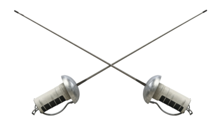 Isolated Crossed Fencing Foils Competitive Sport