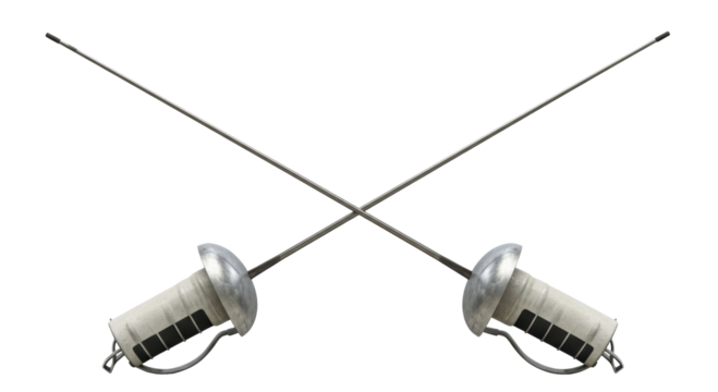 Isolated Crossed Fencing Foils Competitive Sport