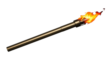 Isolated Burning Torch Flame Light Illumination