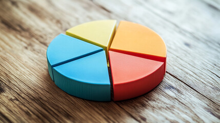 Fototapeta premium She explained the dip in revenue using a pie chart.