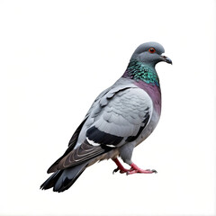 A pigeon isolated on white background