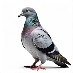A pigeon isolated on white background