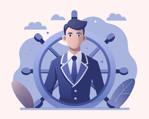 Self-control and leadership for business decisions, motivation and mindset concept