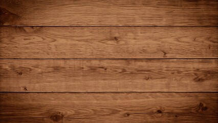 Obraz premium Brown wooden planks show an old, rough texture with a natural grain pattern on the surface of the timber board.