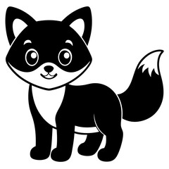 Cute cartoon animals silhouette