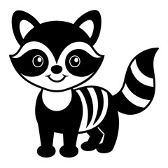 Cute cartoon animals silhouette