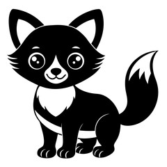 Cute cartoon animals silhouette