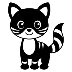 Cute cartoon animals silhouette