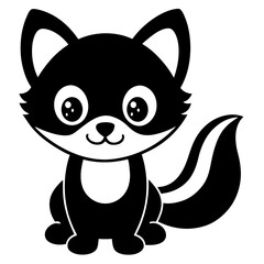 Cute cartoon animals silhouette