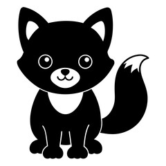 Cute cartoon animals silhouette