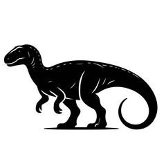 Obraz premium Vector Silhouette of a Dryosaurus, Black Design, Simple Style, on White Background