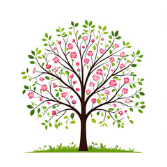 Obraz premium illustration of a tree, isolated on white background