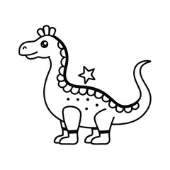 Christmas dinosaur icon on white background 