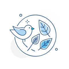 Naklejka premium Bird and leaves – nature and harmony