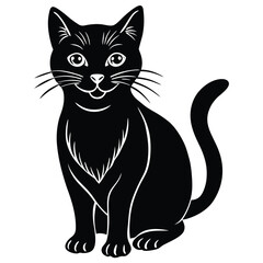 silhouette of a cat on a white background