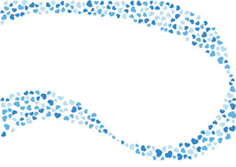 ハート柄の背景 青系の3色 ハート