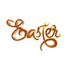 Happy Easter holiday banner. 3d render text. 