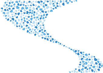 ハート柄の背景 青系の3色 ハート