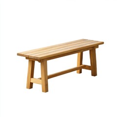 Fototapeta premium Wooden outdoor bench isolated on white background