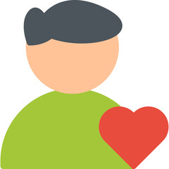 Favorite Male Profile single vector illustration icon