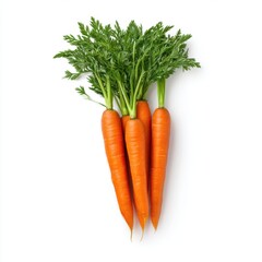 Bunch of fresh carrots isolated on white background