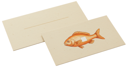 Isolated Envelope Card with Fish Design Stationery