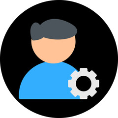 Male Profile Settings single vector illustration icon