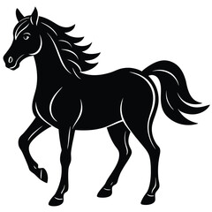 silhouette of clean vector of hourse isolated
