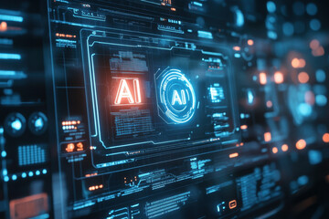 Fototapeta premium Computer screen displaying 'ai'.