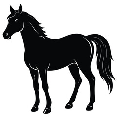 silhouette of clean vector of hourse isolated