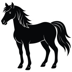 silhouette of clean vector of hourse isolated