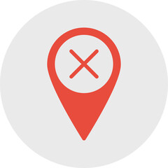 Delete Location single vector illustration icon