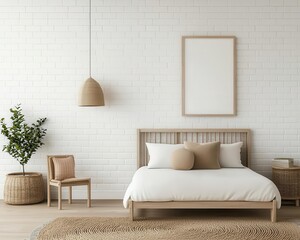 Scandinavianinspired loft kid s bedroom with white brick walls, soft hues, and a sleek modern design