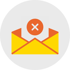 Delete Envelop single vector illustration icon