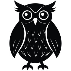 Fototapeta premium elegant wise owl bird perch logo, icon, symbol design illustration