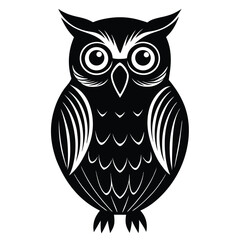 elegant wise owl bird perch logo, icon, symbol design illustration