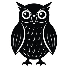 elegant wise owl bird perch logo, icon, symbol design illustration