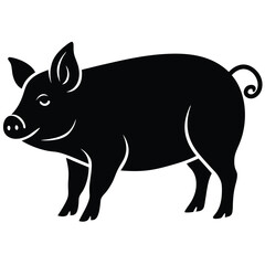 A pig silhouette vector design