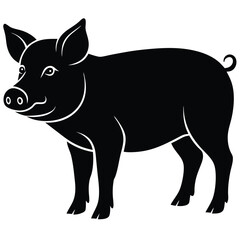 A pig silhouette vector design