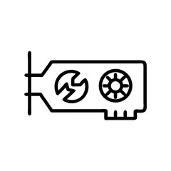 Graphics Card with Wrench for Maintenance Icon Design