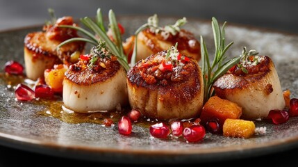 PlantBased Scallops with King Oyster Mushrooms in Elegant Presentation