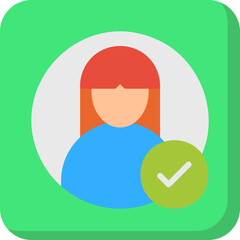 Select Female Profile single vector illustration icon
