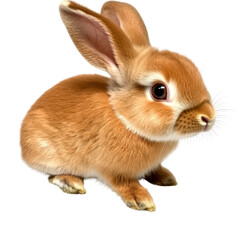 Obraz premium Cute adorable baby bunny with large ears and fluffy fur isolated on white background perfect for wildlife and pet themed projects