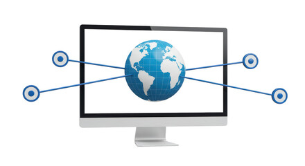 Isolated Global Network Connection on Computer Screen