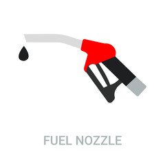 Gasoline pump nozzle sign. Fuel pump petrol station Fuel nozzle with a drop of fuel © icon1