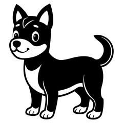Cute cartoon animals dog silhouette